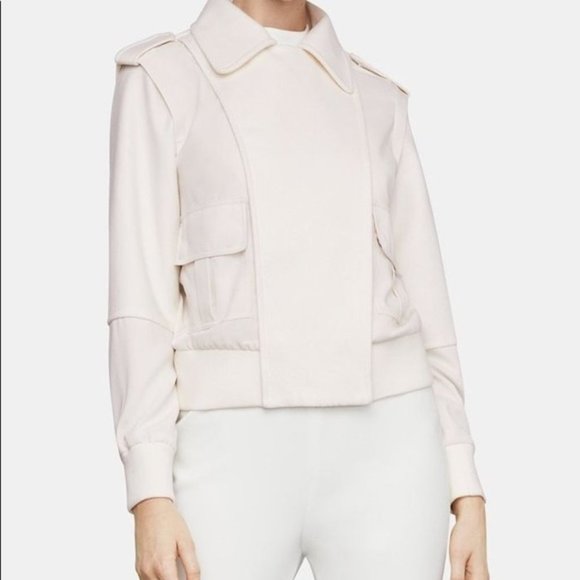 BCBG MaxAzria White/Ivory Jacket Large